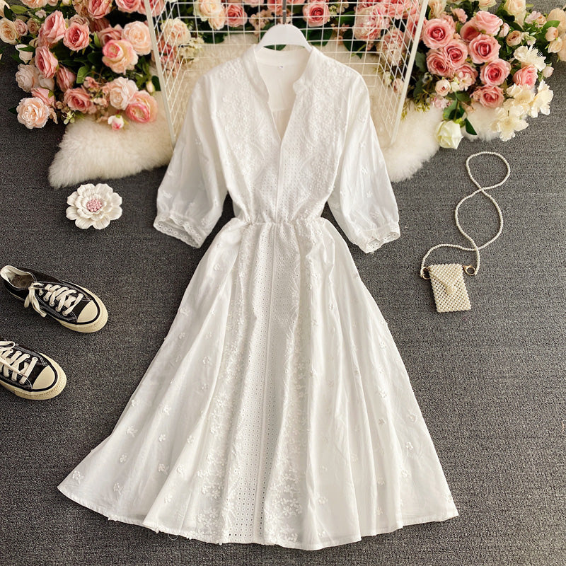 Elegant A Line Lace Dress White Fashion Dress RF0311