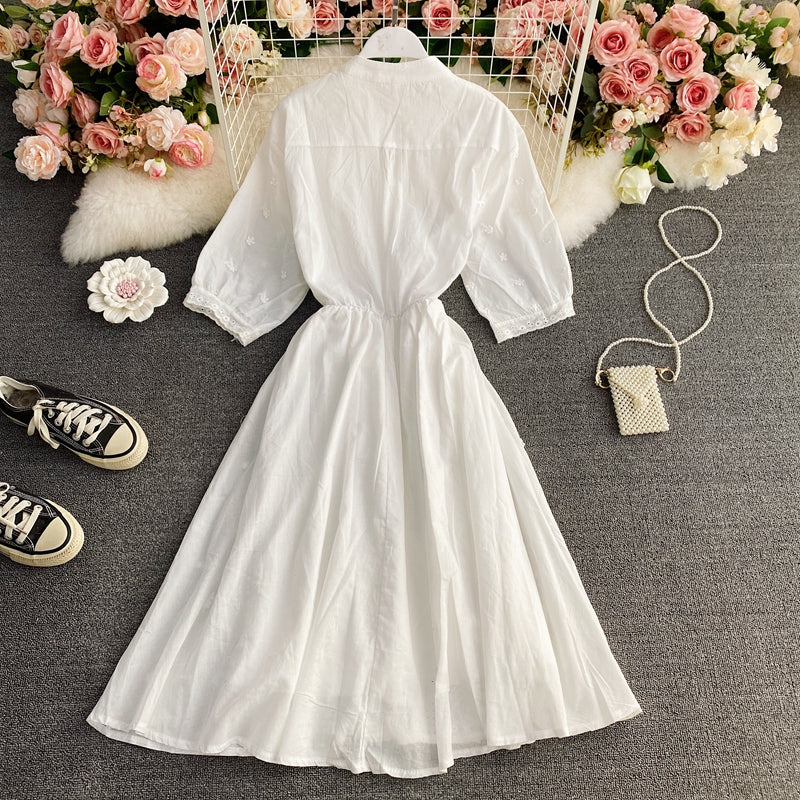 Elegant A Line Lace Dress White Fashion Dress RF0311