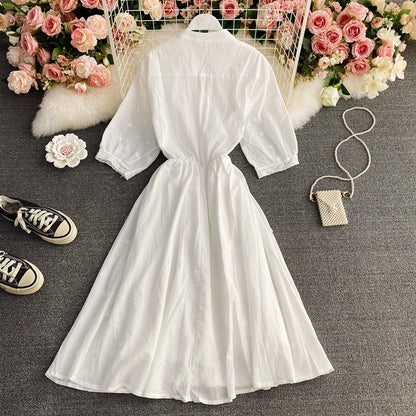 Elegant A Line Lace Dress White Fashion Dress RF0311