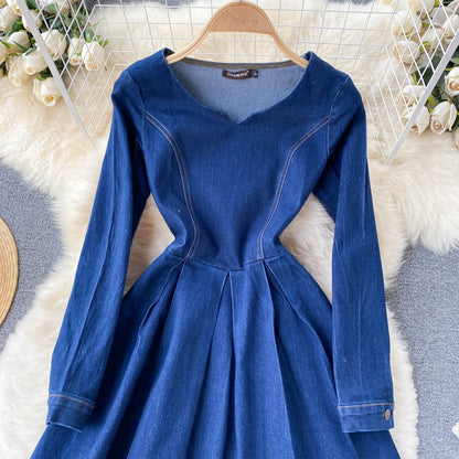 Blue Denim Long Sleeve Dress RF0295