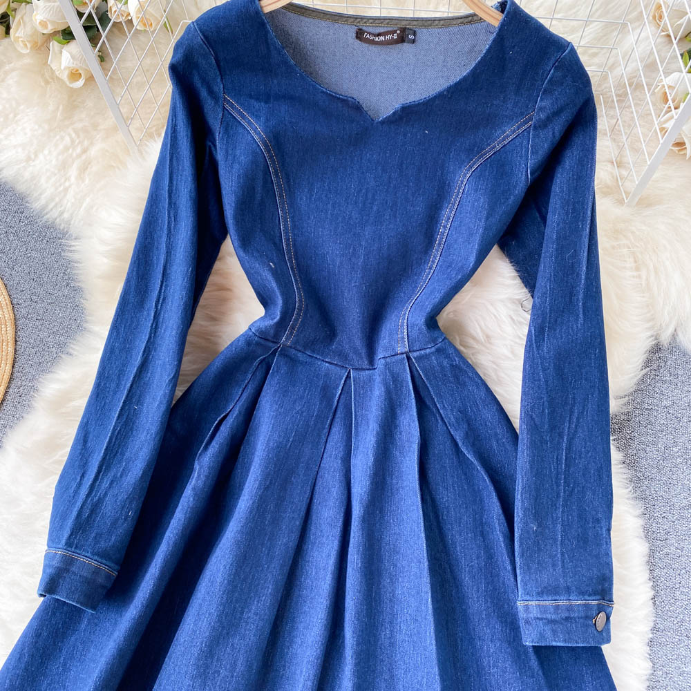 Blue Denim Long Sleeve Dress RF0295