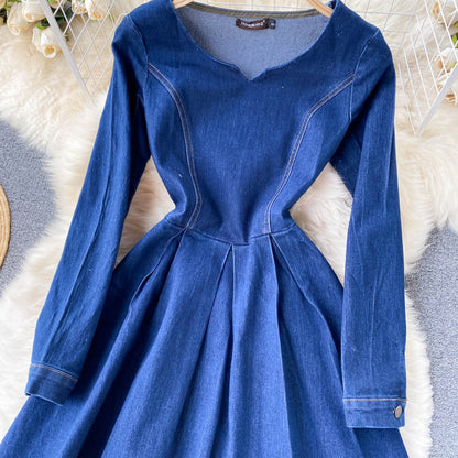 Blue Denim Long Sleeve Dress RF0295