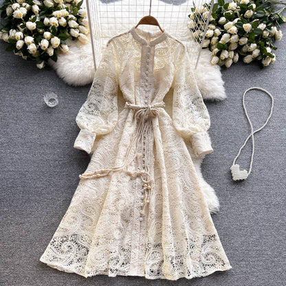 Elegant Lace Long Sleeve Dress A Line Party Dress RF0286