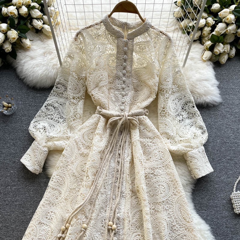 Elegant Lace Long Sleeve Dress A Line Party Dress RF0286