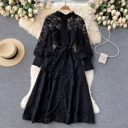 Elegant Lace Long Sleeve Dress A Line Party Dress RF0286