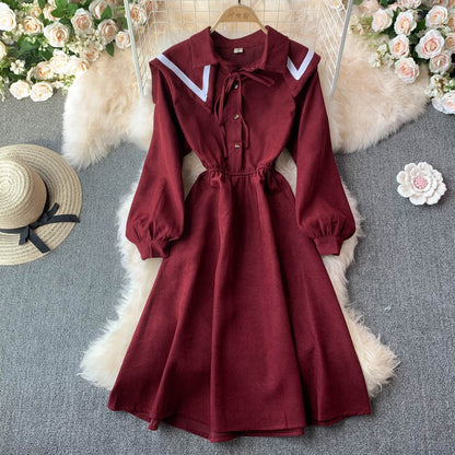 Sweater A Line Long Sleeve Dress Fashion Dress RF0279