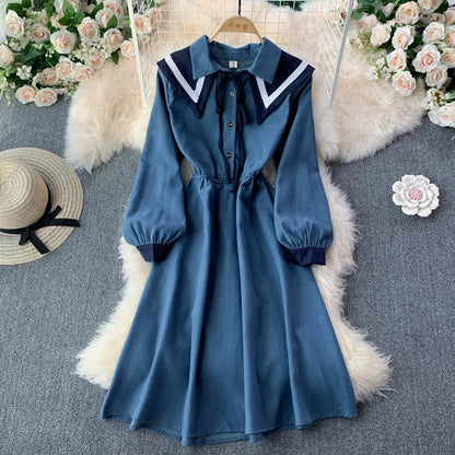 Sweater A Line Long Sleeve Dress Fashion Dress RF0279