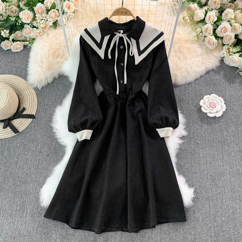 Sweater A Line Long Sleeve Dress Fashion Dress RF0279