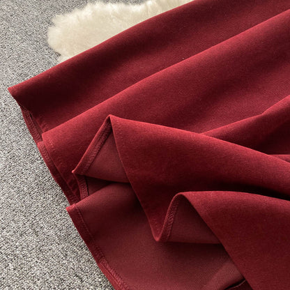 Robe trapèze en velours côtelé à manches longues RF0265