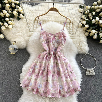 Robe courte à fleurs mignonne et tendance RF0262