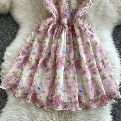 Robe courte à fleurs mignonne et tendance RF0262