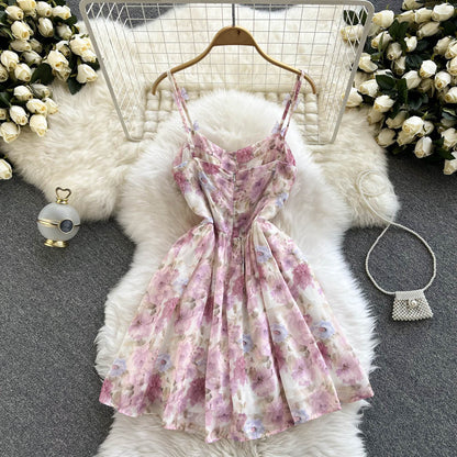 Robe courte à fleurs mignonne et tendance RF0262