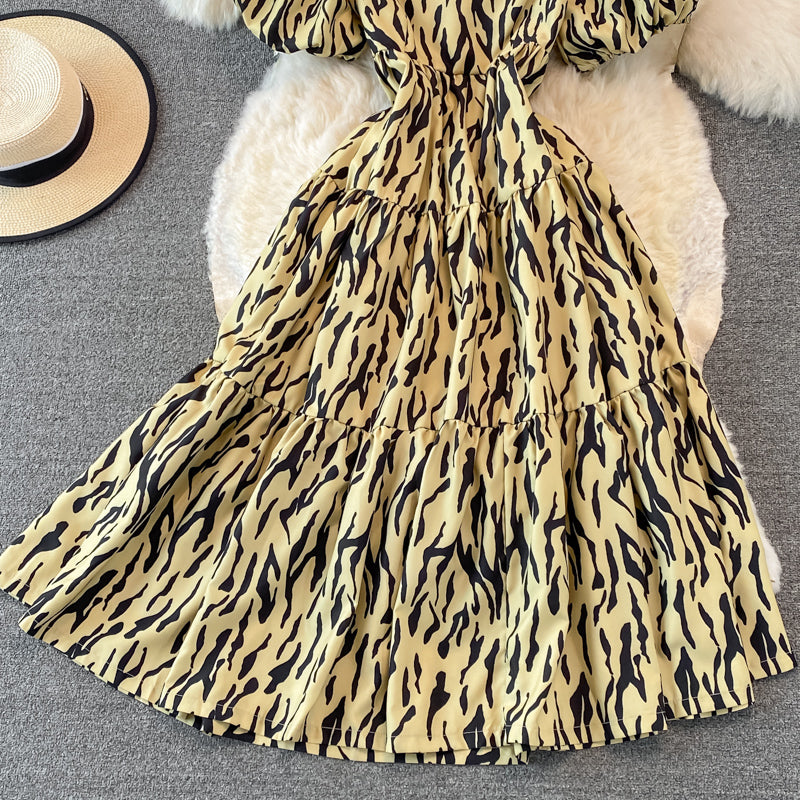 Cute Leopard Print Dress A Line Fashion Dress RF0261