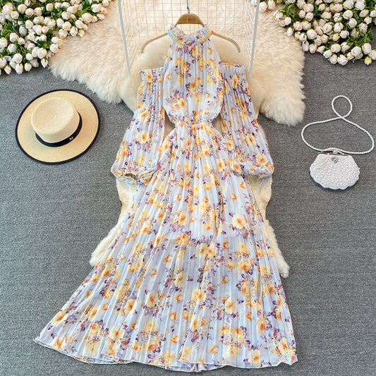 Stylish Floral A Line Chiffon Dress Fashion Dress RF0258
