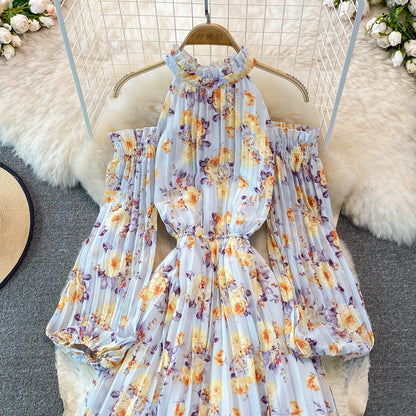 Stylish Floral A Line Chiffon Dress Fashion Dress RF0258