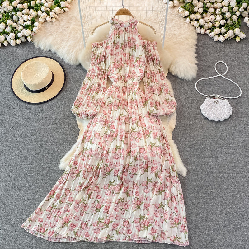 Stylish Floral A Line Chiffon Dress Fashion Dress RF0258