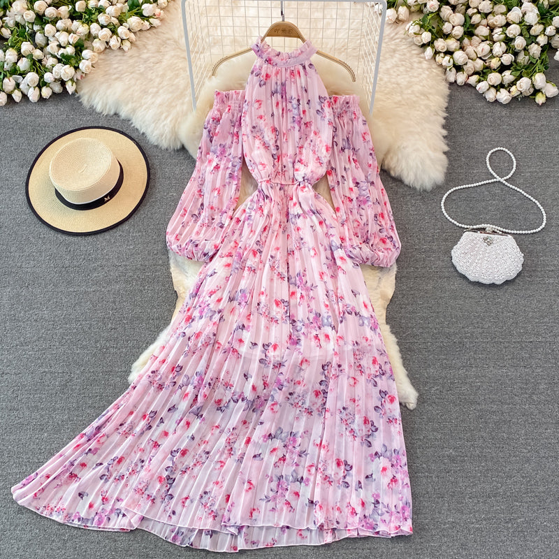 Stylish Floral A Line Chiffon Dress Fashion Dress RF0258