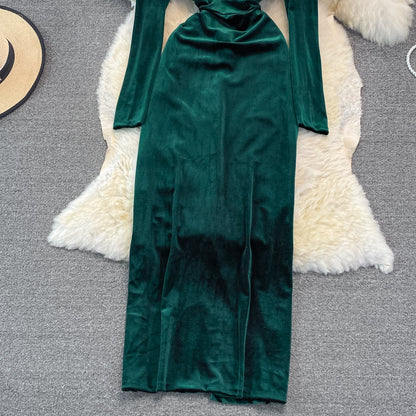 Sexy V Neck Long Sleeve Dress RF0253
