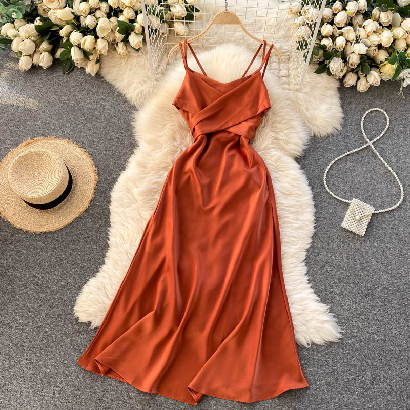 Cute Satin Short A Line Dress Fashion Dress RF0250