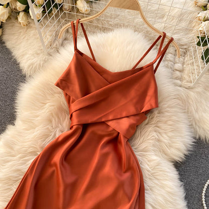 Cute Satin Short A Line Dress Fashion Dress RF0250