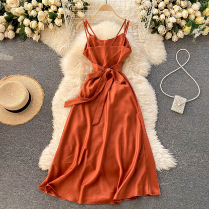Cute Satin Short A Line Dress Fashion Dress RF0250