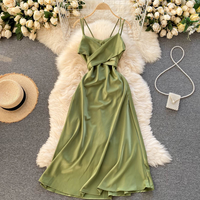 Cute Satin Short A Line Dress Fashion Dress RF0250