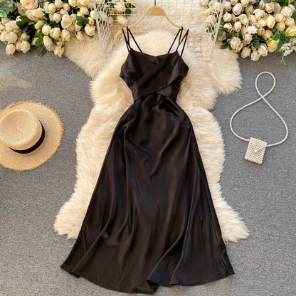 Cute Satin Short A Line Dress Fashion Dress RF0250