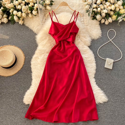 Cute Satin Short A Line Dress Fashion Dress RF0250