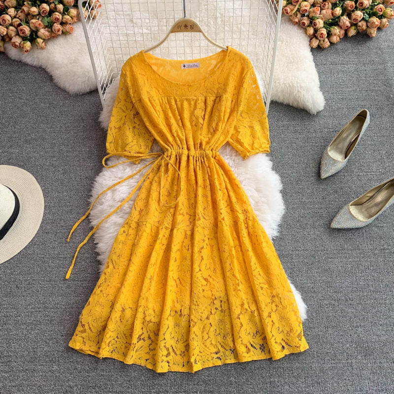 Cute Lace A Line Dress Lace Fashion Dress RF0243