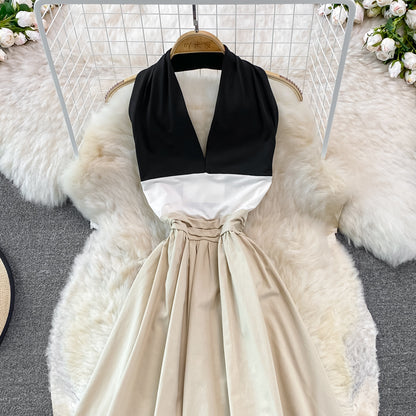 Stylish Halterneck Backless Dress A Line Fashion Dress RF0238