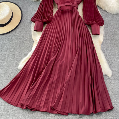 Elegant V Neck Long Sleeve Dress A Line Fashion Dress RF0228