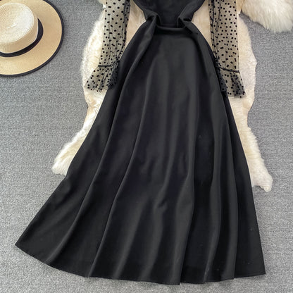 Elegant A Line Long Sleeve Dress See Through Dress RF0227