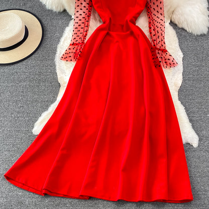 Elegant A Line Long Sleeve Dress See Through Dress RF0227