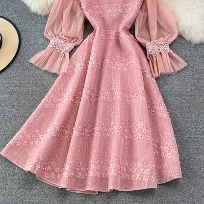 Cute Lace Pearl Dress A Line Fashion Dress RF0223