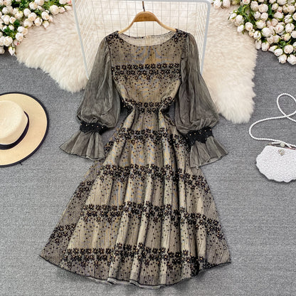 Cute Lace Pearl Dress A Line Fashion Dress RF0223