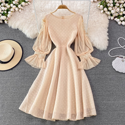 Cute Lace Long Sleeve Dress A Line Fashion Dress RF0222
