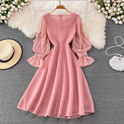 Cute Lace Long Sleeve Dress A Line Fashion Dress RF0222