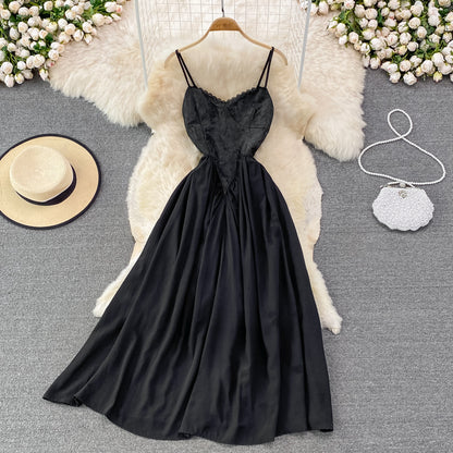 Cute Black A Line Dress Black Fashion Dress RF0220