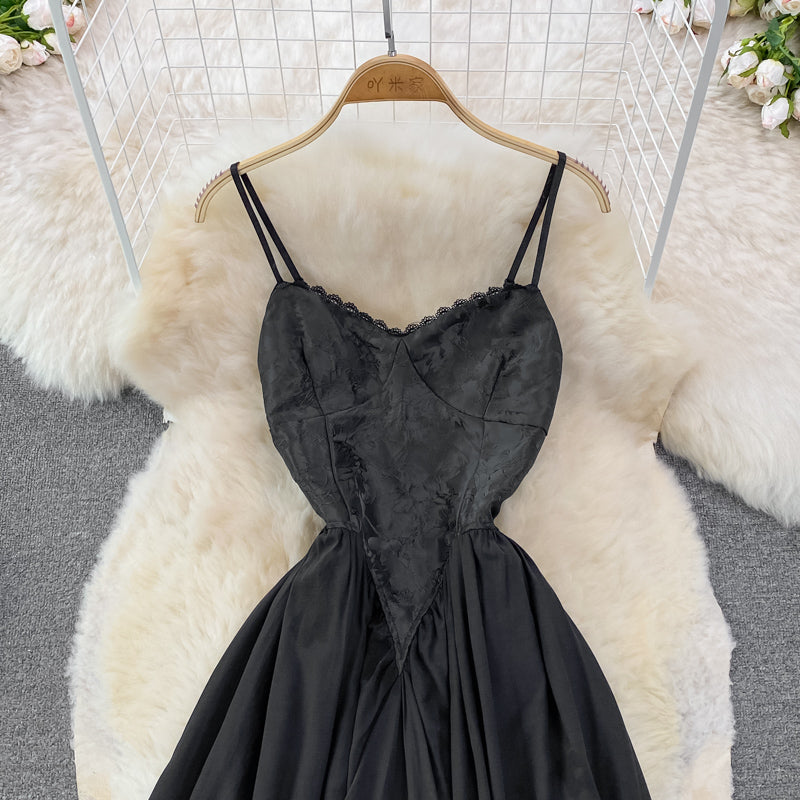 Cute Black A Line Dress Black Fashion Dress RF0220