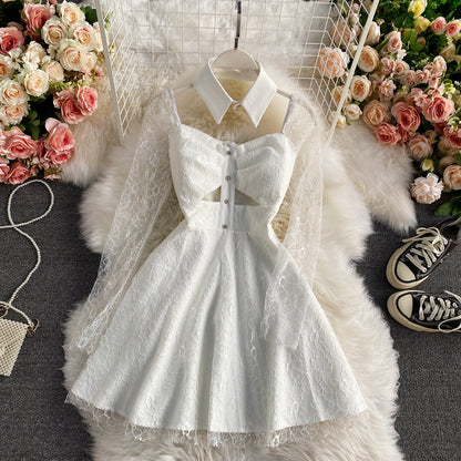 Sexy Lace Long Sleeve Dress A Line Fashion Dress RF0215