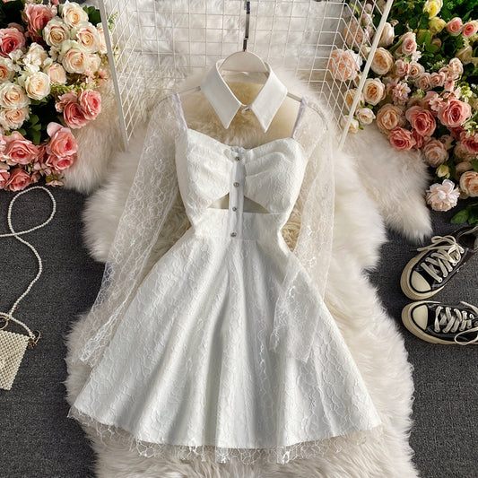 Sexy Lace Long Sleeve Dress A Line Fashion Dress RF0215