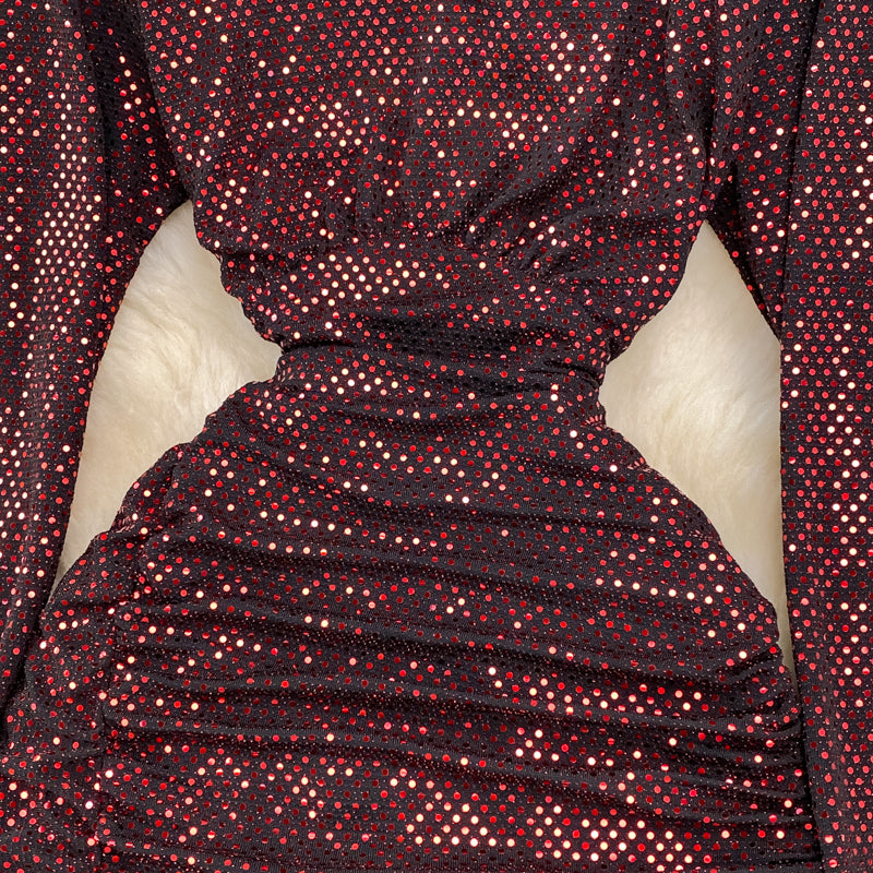 Sexy V Neck Sequins Long Sleeve Dress Fashion Dress RF0214
