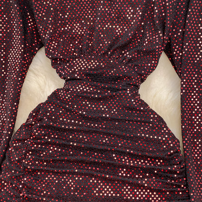 Sexy V Neck Sequins Long Sleeve Dress Fashion Dress RF0214