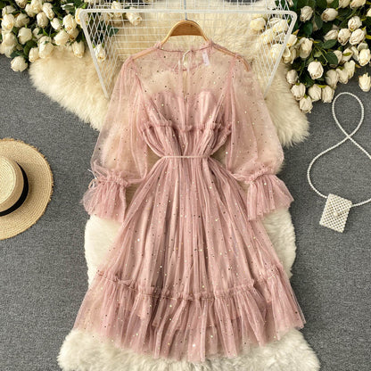 Cute Tulle Long Sleeve Dress Fashion Dress RF0207