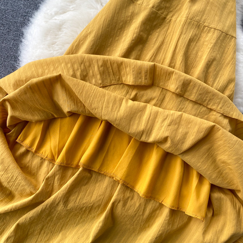 Jolie robe jaune deux pièces tendance RF0203