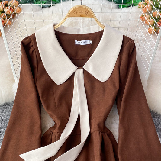 Sweet Corduroy Long Sleeve Dress Fashion Dress RF0194