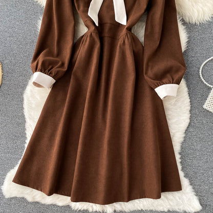 Lovely Bow-knot Long-sleeved Dress RF0192