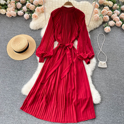 Simple Chiffon Long Sleeve Dress A Line Fashion Dress RF0187