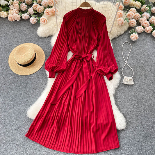 Simple Chiffon Long Sleeve Dress A Line Fashion Dress RF0187