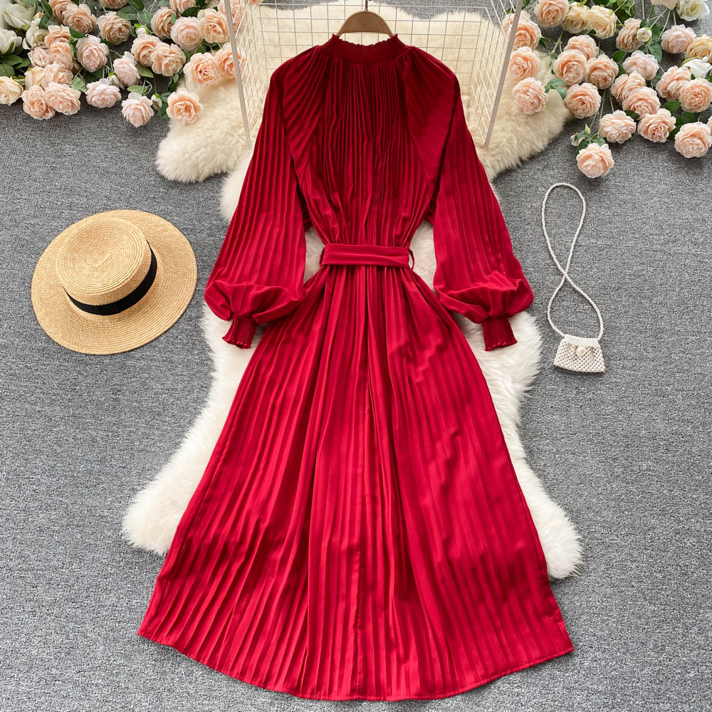 Simple Chiffon Long Sleeve Dress A Line Fashion Dress RF0187